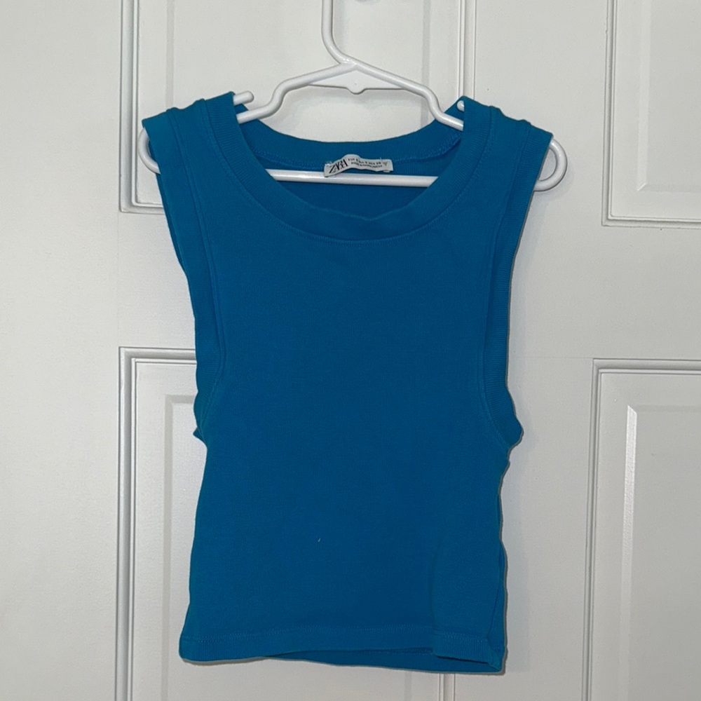 Blue Sleeveless Top